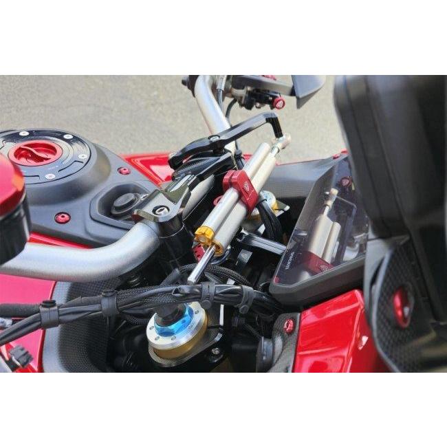 CNC Racing シーエヌシーレーシング ステアリングダンパーブラケット カラー：レッド MULTISTRADA V4 Pikes Peak RS DUCATI ドゥカティ ハンドル周辺パーツの画像