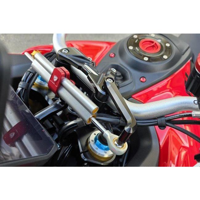 CNC Racing シーエヌシーレーシング ステアリングダンパーブラケット カラー：シルバー MULTISTRADA V4 Pikes Peak RS DUCATI ドゥカティ ハンドル周辺パーツの画像