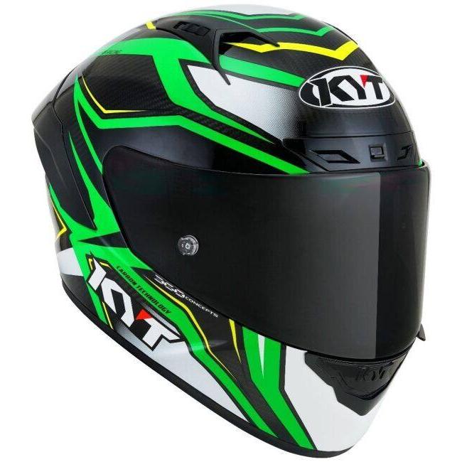 KYT ケイワイティ NZ RACE CARBON STRIDE GREEN FLUO／WHITE ／E06［カーボンストライドグリーンフロー］ヘルメット サイズ：L(59-60cm) ヘルメット | ブランド登録なし | 01