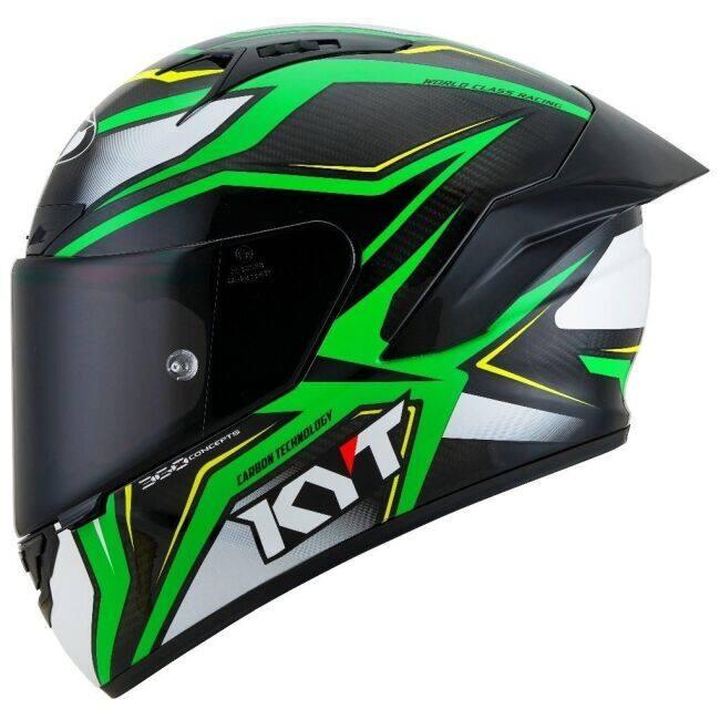 KYT ケイワイティ NZ RACE CARBON STRIDE GREEN FLUO／WHITE ／E06［カーボンストライドグリーンフロー］ヘルメット サイズ：L(59-60cm) ヘルメット | ブランド登録なし | 02