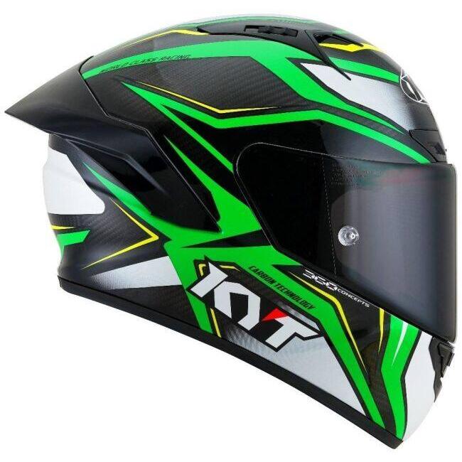 KYT ケイワイティ NZ RACE CARBON STRIDE GREEN FLUO／WHITE ／E06［カーボンストライドグリーンフロー］ヘルメット サイズ：L(59-60cm) ヘルメット | ブランド登録なし | 03