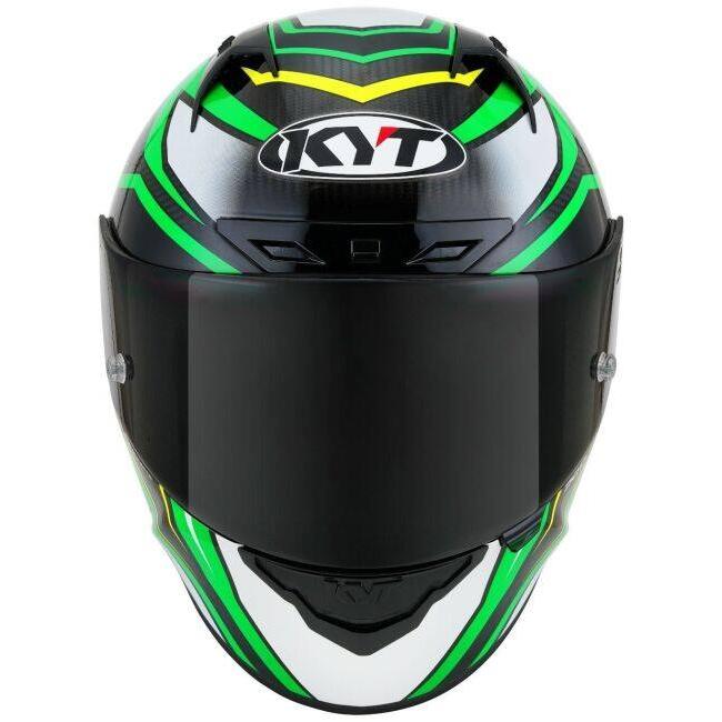 KYT ケイワイティ NZ RACE CARBON STRIDE GREEN FLUO／WHITE ／E06［カーボンストライドグリーンフロー］ヘルメット サイズ：L(59-60cm) ヘルメット | ブランド登録なし | 04