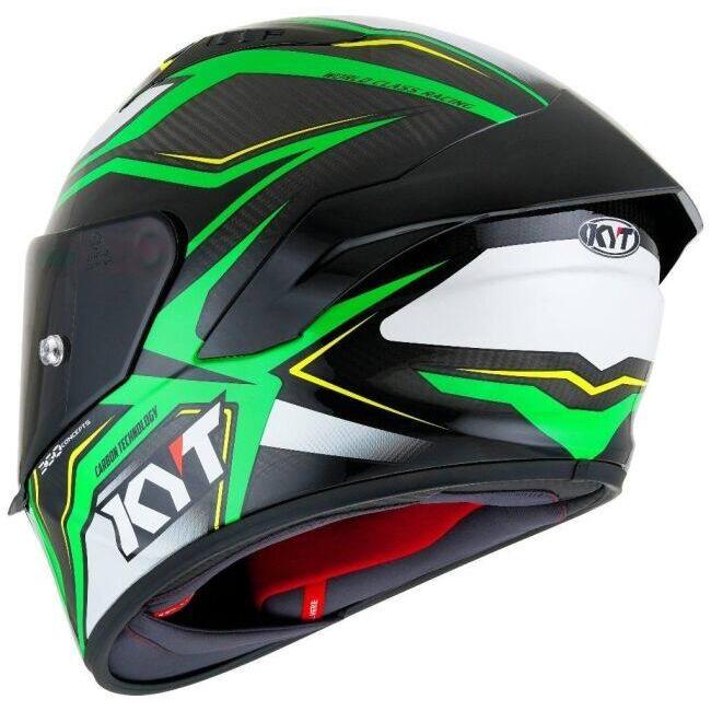KYT ケイワイティ NZ RACE CARBON STRIDE GREEN FLUO／WHITE ／E06［カーボンストライドグリーンフロー］ヘルメット サイズ：L(59-60cm) ヘルメット | ブランド登録なし | 05