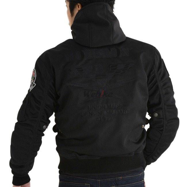 HOUSTON ヒューストン MA-1 BLACK KNIGHTS MESH M／C JAC サイズ：XS メッシュジャケット ジャケット アパレル_4