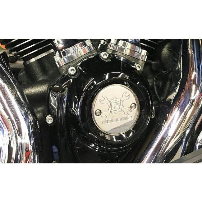 FEULING フューエリング ギアクロスロゴ ポイントカバー 2穴 カラー：ポリッシュ(9136) ミルウォーキーエイト HARLEY-DAVIDSON ハーレーダビッドソン エンジン