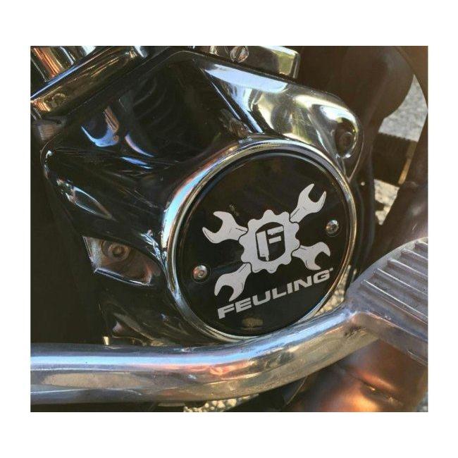 FEULING フューエリング ギアクロスロゴ ポイントカバー 2穴 カラー：ブラック(9137) ミルウォーキーエイト HARLEY-DAVIDSON ハーレーダビッドソン エンジン