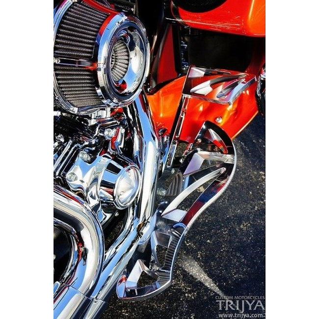TRIJYA トライジャ フットボード Knight フットボードカラー：ポリッシュ / LEDカラー：ブルー FLソフテイルモデル HARLEY-DAVIDSON ハーレーダビッドソン