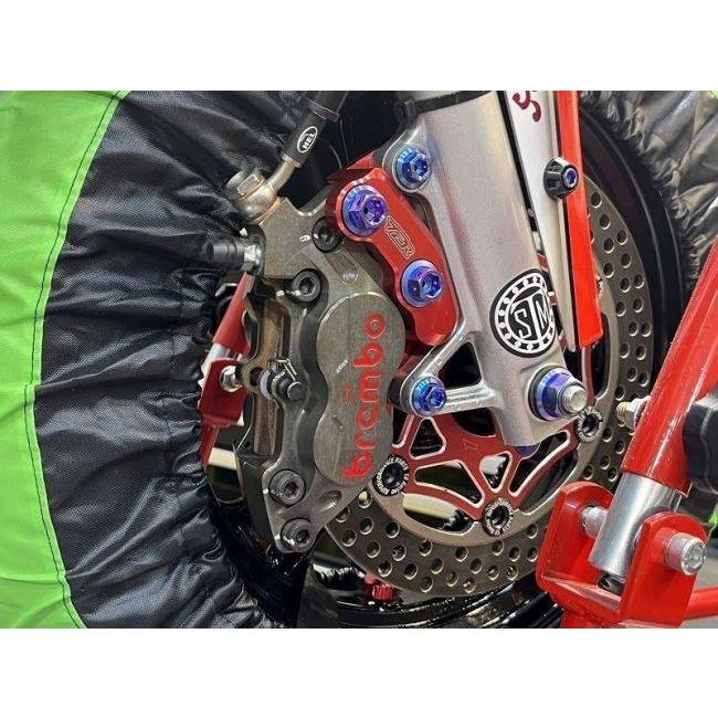 T2 Racing T2レーシング フロントキャリパーサポート 40mm カラー：レッド NSRmini NSR50 NSR80 NSF100 HONDA ホンダ キャリパーサポート・ブラケット ブレーキの画像