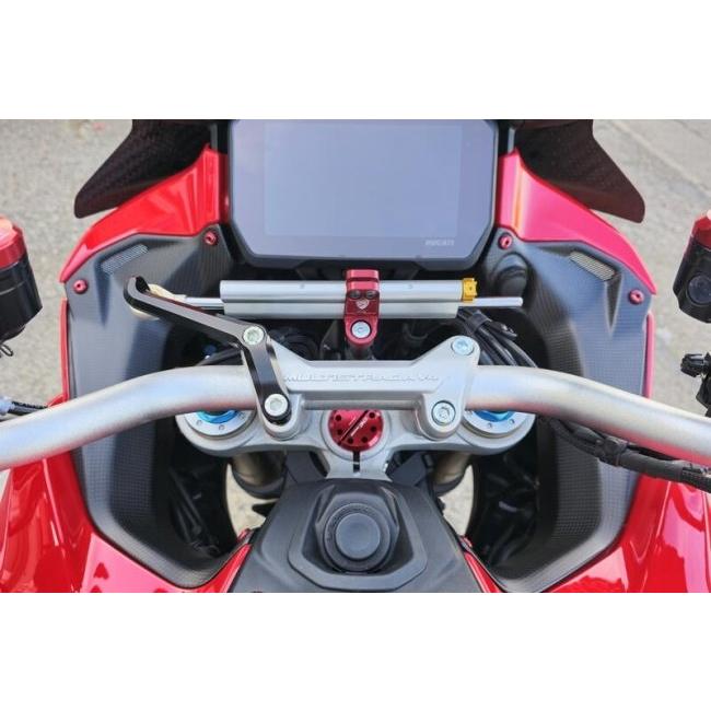 CNC Racing シーエヌシーレーシング ステアリングダンパー取付キット カラー：ブラック MULTISTRADA V4 S DUCATI ドゥカティ ステアリングダンパー ハンドルの画像