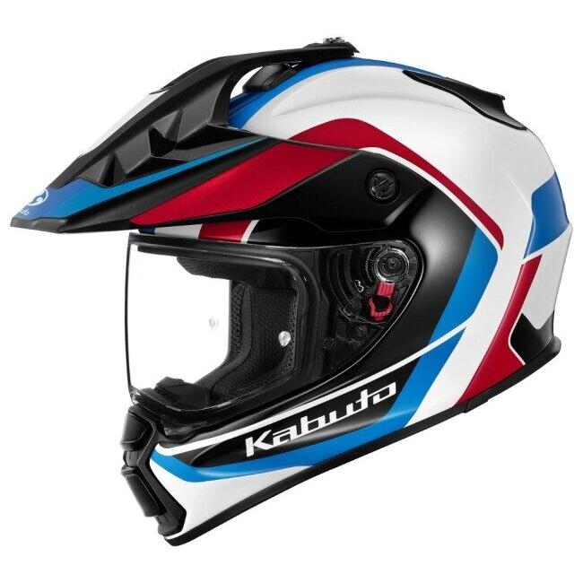 OGK KABUTO オージーケーカブト GEOSYS BLOCK［ジオシス ブロック ホワイトブルーレッド］ヘルメット サイズ：XS(54-55cm) オフロードヘルメット ヘルメット | OGK Kabuto | 01