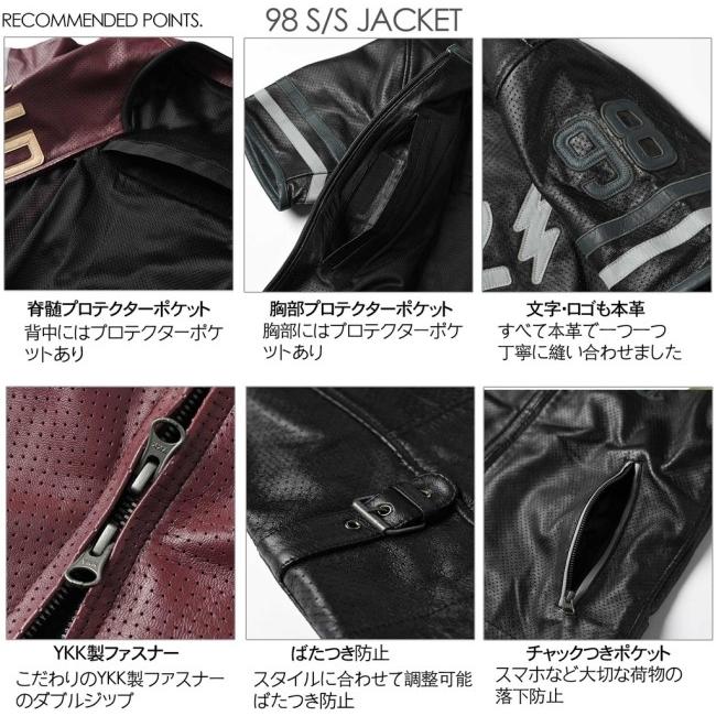 RIDEZ ライズ 98 S／S JACKET バイク用 レザージャケット サイズ：M ジャケット アパレル_8