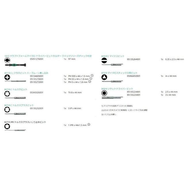 ご依頼品 Wera（ヴェラ） 精密ドライバービット・Kraftformハンドルセット