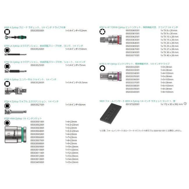 WERA ヴェラ 1/4DRラチェットレンチZyklop Speed・ソケットビットセット セット工具_9
