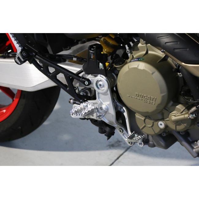 AELLA アエラ アルミ削り出し可変ステップバーキット(Hypermotard698Mono) カラー：ポリッシュ HYPERMOTARD698 DUCATI ドゥカティ ステップバー ステップ