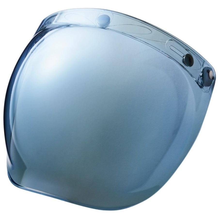REVO透明青バブルシールド 取付けブラケット付き 三点留め オーロラブルー青色 EXTRA SHIELD エキストラシールド バブル REVO カラー：ブルー