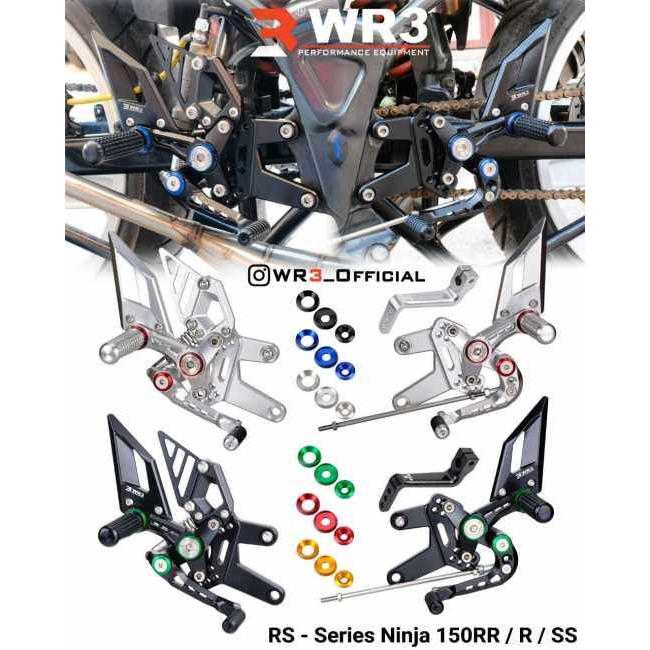 WR3 ダブルアールスリー RSシリーズ バックステップキット ワッシャーカラー：オレンジ Ninja150R Ninja150RR Ninja150SS KAWASAKI カワサキ バックステップ_8