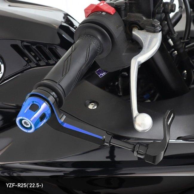 ENDURANCE エンデュランス 汎用 組み合わせレバーガード＋バーエンドセット バーエンドアウターカラー：ブラック / レバーガードボディカラー：ブルー ハンドルの画像
