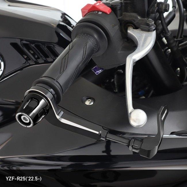 ENDURANCE エンデュランス 汎用 組み合わせレバーガード＋バーエンドセット レバーガードボディカラー：シルバー / バーエンドアウターカラー：ブルー ハンドルの画像
