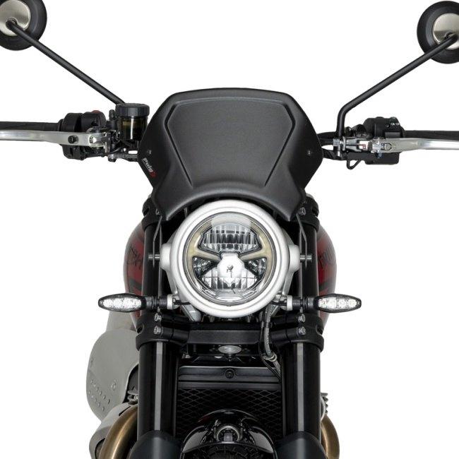 Puig プーチ フロントパネル(FRONTAL PLATE) カラー：シルバー SCRAMBLER 1200X TRIUMPH トライアンフ メーターバイザー カウル関連 外装_1