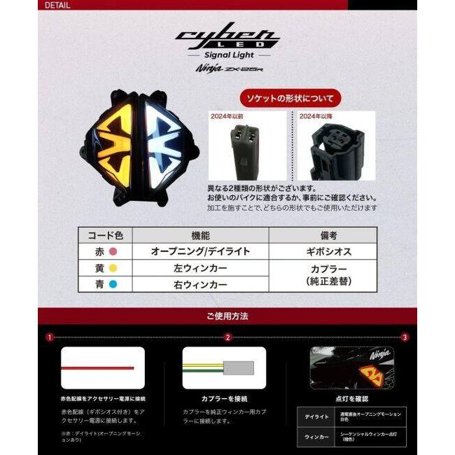専用のページです Kaedear（カエディア） Cyber LED カスタムウィンカー Ninja ZX-25R