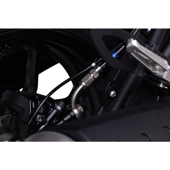 SWAGE-LINE スウェッジライン スウェッジラインプロ リアブレーキホースキット カラー：ステンレスブラック／ブラックホース XSR125 YAMAHA ヤマハ ブレーキの画像