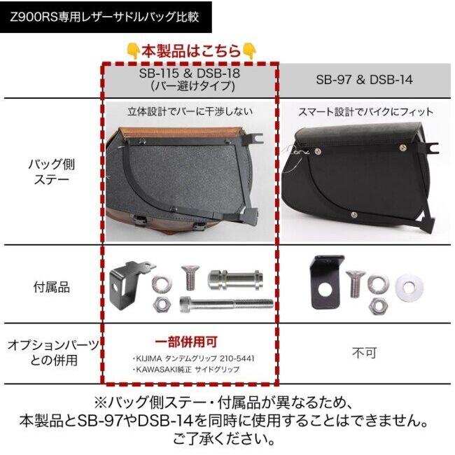 DEGNER デグナー Z900RS専用 レザーサドルバッグ(バー避けタイプ) カラー：ヴィンテージブラウン Z900RS Cafe Z900SE KAWASAKI カワサキ サイドバッグ_15