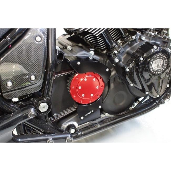 Custom Factory Noy’s カスタムファクトリーノイズ フロントプーリーカバーセット カラー：レッド Chief INDIAN MOTORCYCLE インディアン チェーンカバー 外装
