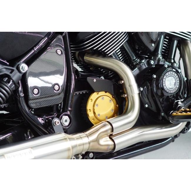 Custom Factory Noy’s カスタムファクトリーノイズ フロントプーリーカバーセット カラー：ゴールド Chief INDIAN MOTORCYCLE インディアン チェーンカバー