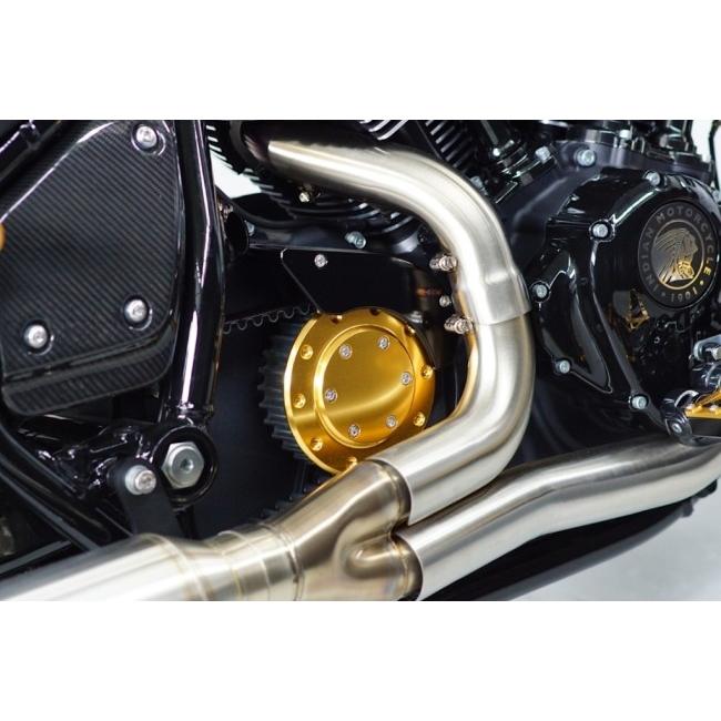 Custom Factory Noy’s カスタムファクトリーノイズ フロントプーリーカバーセット カラー：ゴールド Chief INDIAN MOTORCYCLE インディアン チェーンカバー