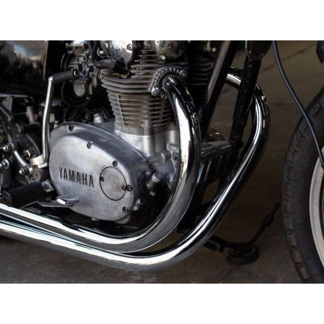 SR400⁄500用 オールドスタイル手曲げマフラー クローム「MOTOR ROCK