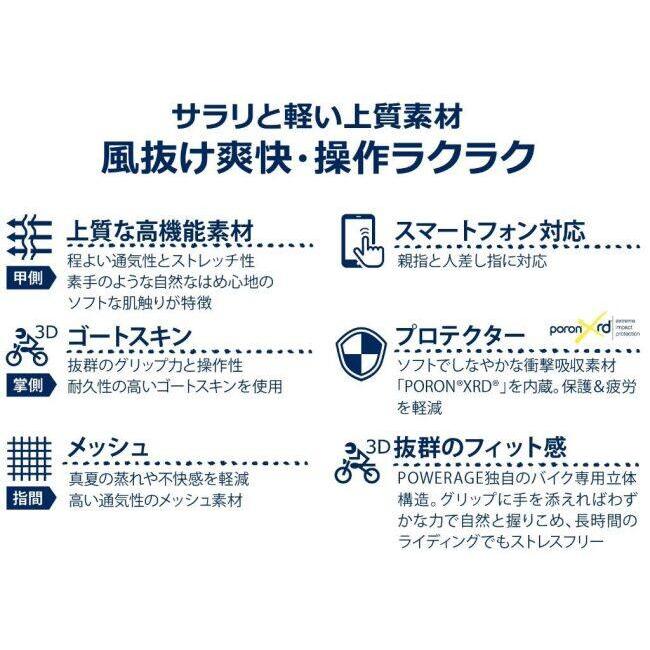 POWERAGE パワーエイジ アーバンスタイルサマーグローブ サイズ：M メッシュグローブ グローブ アパレルの画像