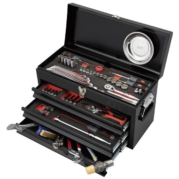 KTC ケイティーシー 【2026 SKセール】80点組 9.5SQ 自動車・二輪整備用 スタンダードセット ツールチェスト キャビネット 工具箱 工具箱（収納） | KTC