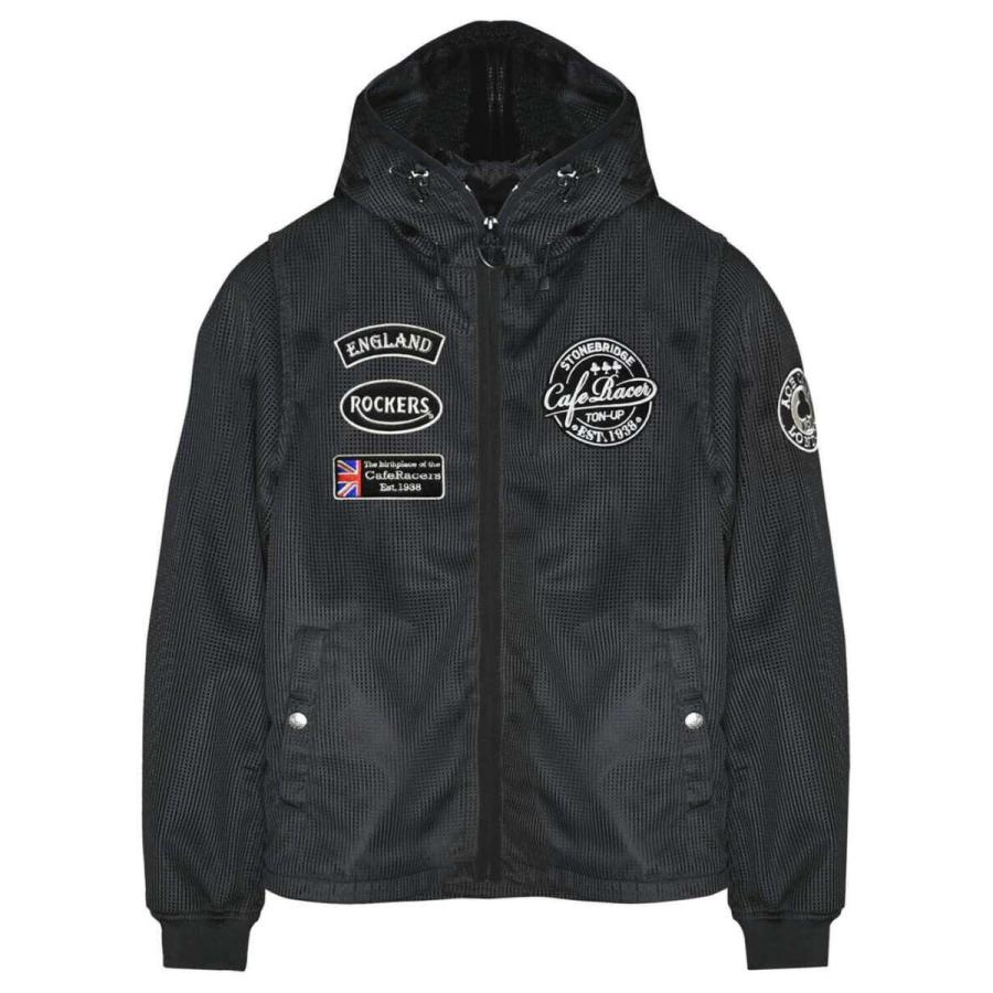 ACE CAFE LONDON　シースルー　メッシュジャケット　Ｌ　チャコール ACE CAFE LONDON（エースカフェロンドン） シースルー メッシュ
