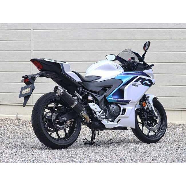 WR’S ダブルアールズ ラウンドタイプスリップオン 【JMCA政府認証マフラー】 タイプ：カーボンサイレンサー MT-03 YZF-R3 YAMAHA ヤマハ スリップオンマフラー | WR'S | 01