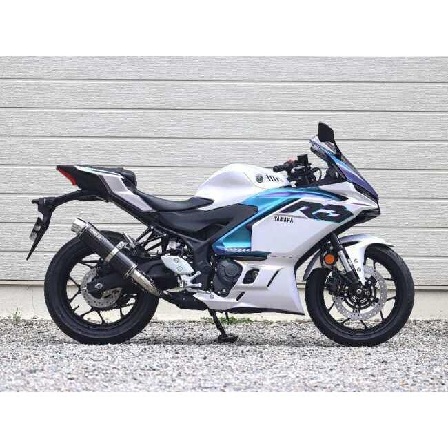WR’S ダブルアールズ ラウンドタイプスリップオン 【JMCA政府認証マフラー】 タイプ：カーボンサイレンサー MT-03 YZF-R3 YAMAHA ヤマハ スリップオンマフラー | WR'S | 02