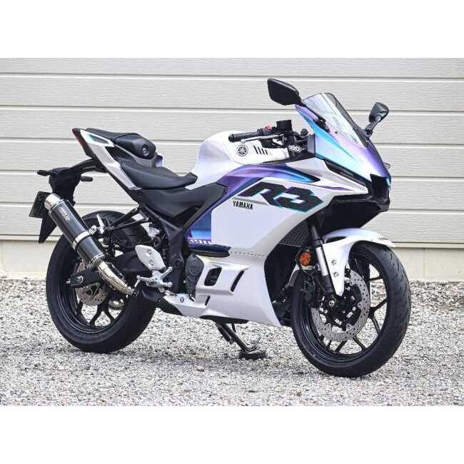 WR’S ダブルアールズ ラウンドタイプスリップオン 【JMCA政府認証マフラー】 タイプ：カーボンサイレンサー MT-03 YZF-R3 YAMAHA ヤマハ スリップオンマフラー | WR'S | 04