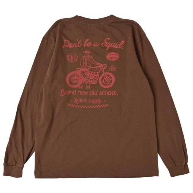 RIDEZ ライズ DON‘T BE SQUID L／S TEE オリジナル バイク ロングスリーブTシャツ ユニセックス サイズ：XL Tシャツ アパレル_1