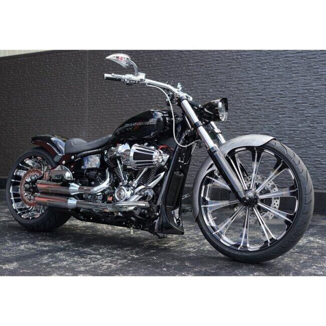 TRIJYA トライジャ ヘッドライトハウジング マウントセット マウントカラー：ポリッシュ / カラー：ブラック FXBR HARLEY-DAVIDSON ハーレーダビッドソン_2