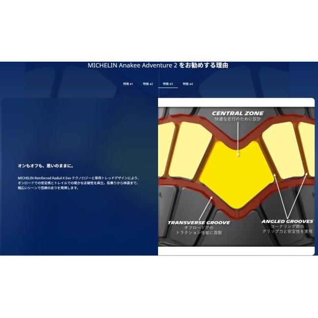 MICHELIN ミシュラン ANAKEE ADVENTURE 2 【150/70R17 M/C 69V TL/TT】 アナキー アドベンチャー2 タイヤ オフロードタイヤ・トレール/デュアルパーパス | ミシュラン | 10