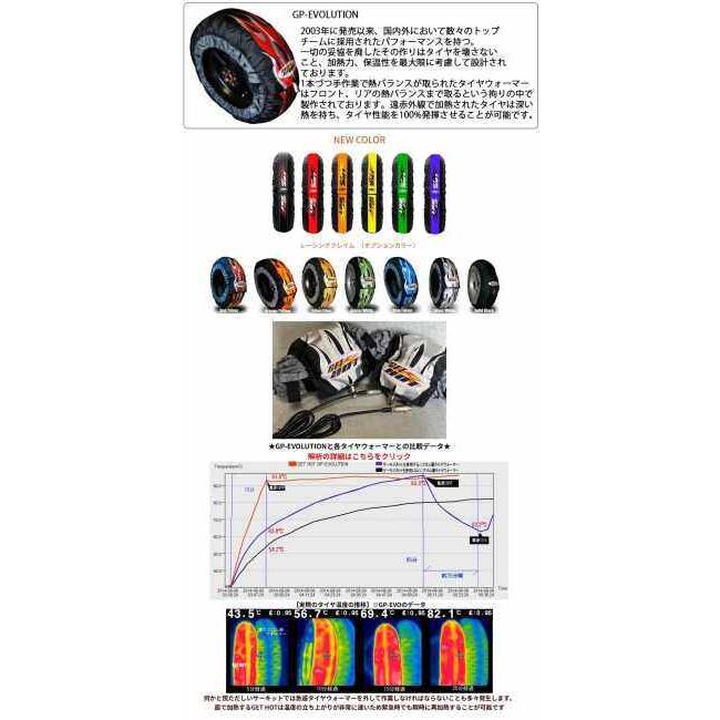 GET HOT - ゲットホット タイヤウォーマー GP-EVOLUTION JSB200大きさ【EVO-200】 体温計：あり / NEON：TYPE-1 色合い：青味・しろがね色(OPB)