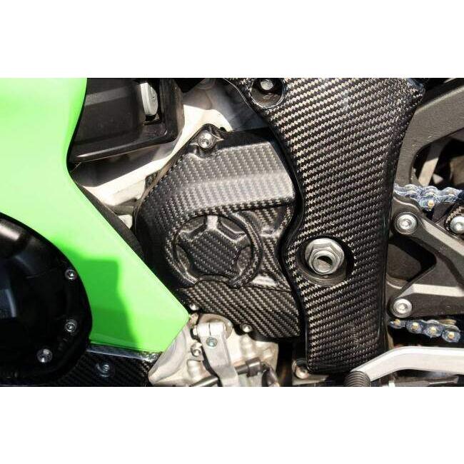 SPEEDRA スピードラ フロントスプロケットカバー タイプ：綾織り(艶消し) ZX-10RR ZX-10R KAWASAKI カワサキ スプロケットカバー 外装の画像