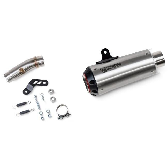 SCORPION スコーピオン レッドパワー スリップオンマフラー タイプ：Brushed Stainless Steel Sleeve Ninja 7 Hybrid Z7 KAWASAKI カワサキ マフラーの画像