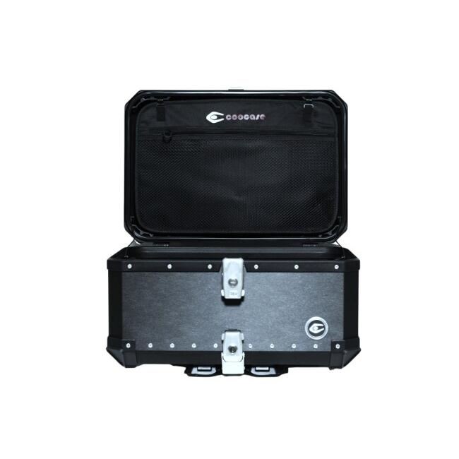 COOCASE クーケース アルミ トップケース Q3(65L)ヘアラインブラック トップケース・テールボックス 車体用バッグ・ケース