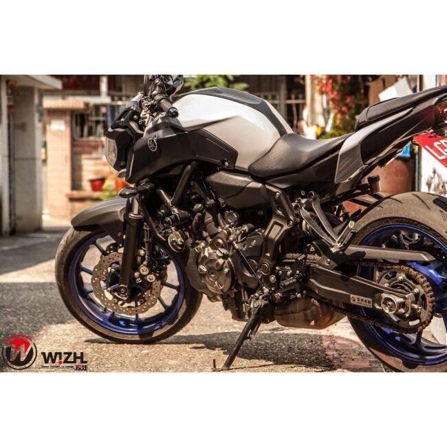 WIZH ウィズ BEV2 Rearset Footpeg Kit Color：Grey / Spec：Without PLUS Ankle Guard Foldable Spec：With Stainless Steel Bearings Adapter MT-07 ステップの画像