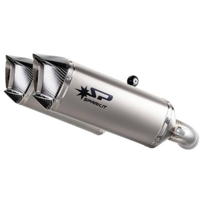 SPARK EXHAUST スパーク マフラー 2 Force EVO silencers with carbon endcap HYPERMOTARD 698 MONO DUCATI ドゥカティ スリップオンマフラーの画像