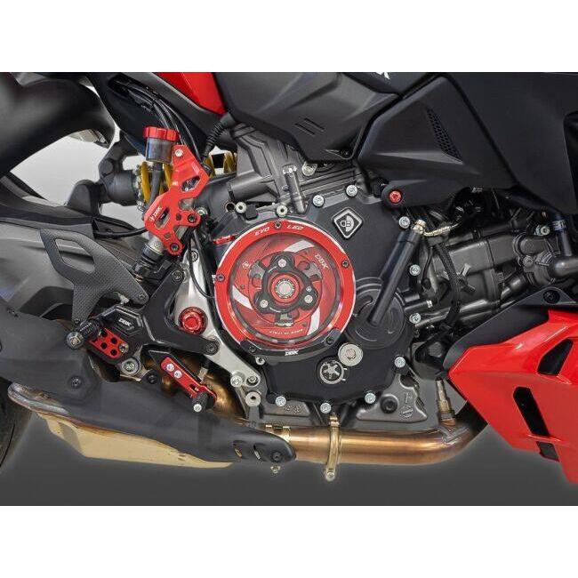 DUCABIKE (DBK) ドゥカバイク (ディービーケー) クリアクラッチカバー用アルミビレット・スライダー カラー：レッド DUCATI ドゥカティ フレーム_4