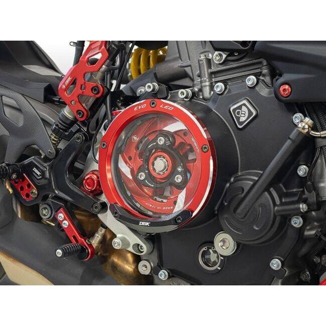 DUCABIKE (DBK) ドゥカバイク (ディービーケー) クリアクラッチカバー用アルミビレット・スライダー カラー：レッド DUCATI ドゥカティ フレーム_5