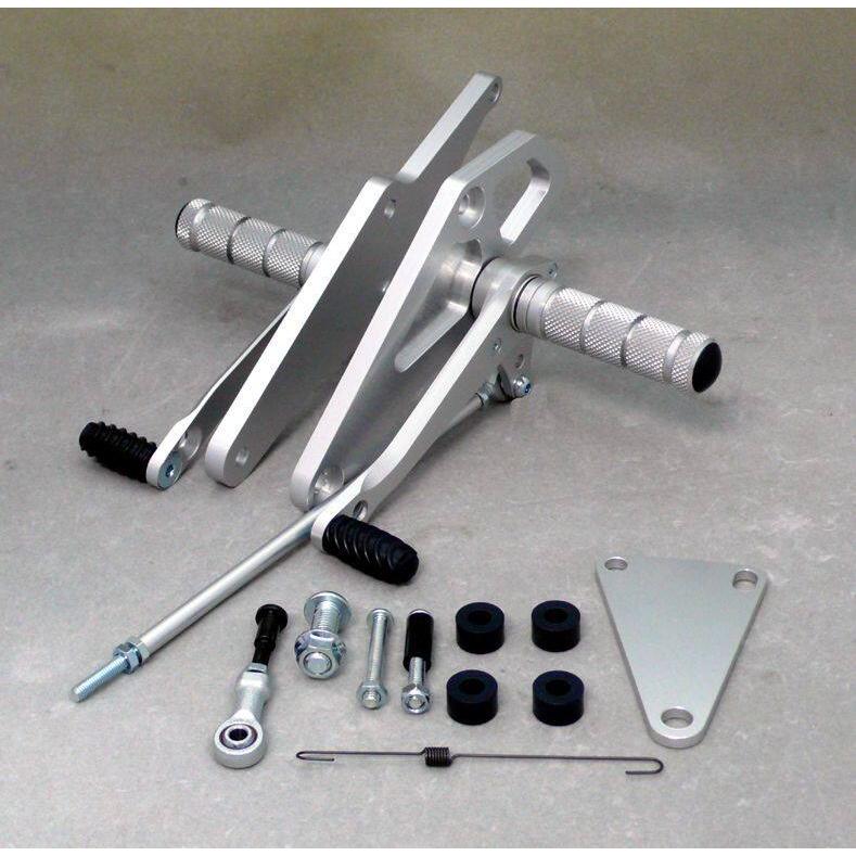 WR’S ダブルアールズ バトルステップ 1ポジションタイプ カラー：シルバー XJR400 XJR400S XJR400R XJR400RII YAMAHA ヤマハ バックステップ ステップ 足回り | WR'S