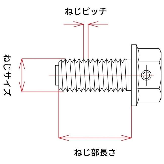 ZETA ジータ マグネティックドレンボルト カラー：レッド RM