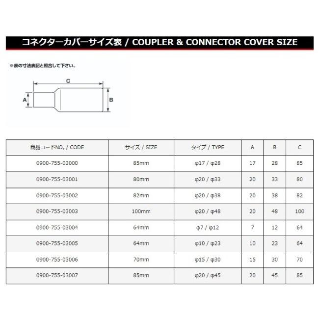 K-CON キタココンビニパーツ コネクターカバー タイプ：Φ20／Φ33／80mm その他配線部材・用品 スイッチ・ハーネス関係 電装系 | ブランド登録なし | 07
